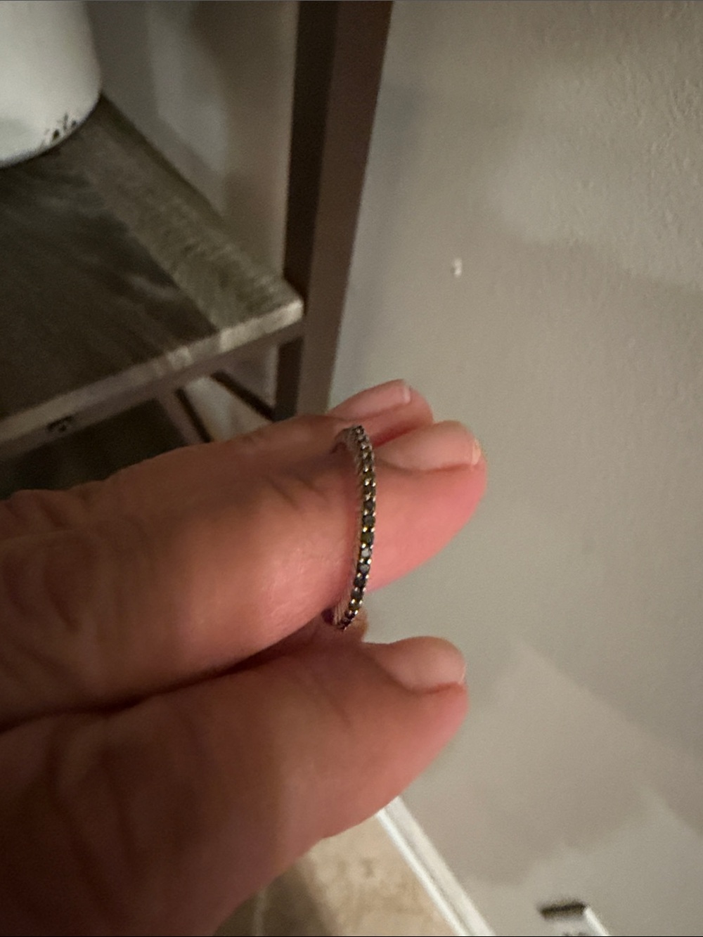 Delicate Black Stone Eternity Band